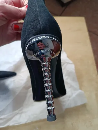 Stivaletti neri tacco gioiello