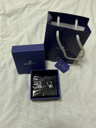 Pendientes Aro Swarovski Plata