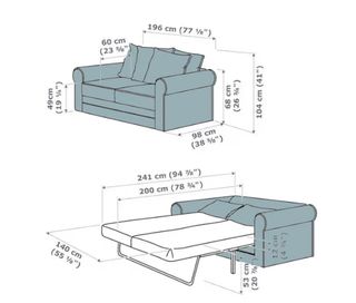 Sofá Cama IKEA GRONLID Tela
