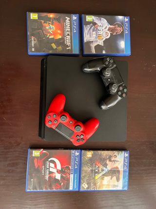 PS4 Slim + 2 Mandos + 4 Juegos