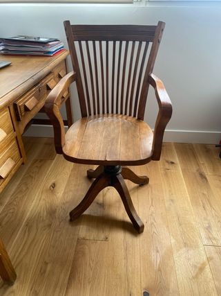 Poltrona ufficio in rovere girevole stile inglese