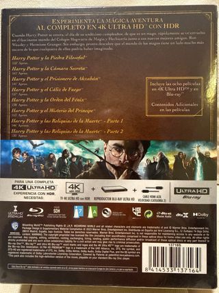Colección Harry Potter 8 Películas 4K UHD Blu-ray