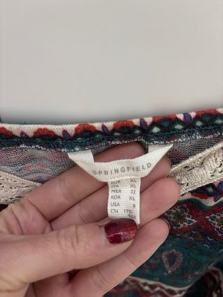 Blusa tirantes estampado étnico