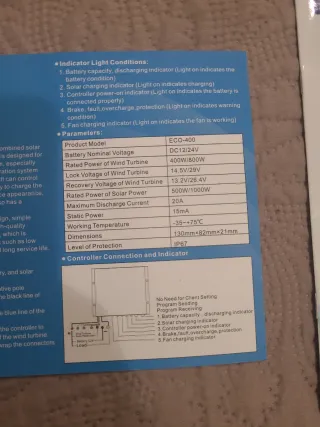 Generador Eólico Worthy 400W con Aspas