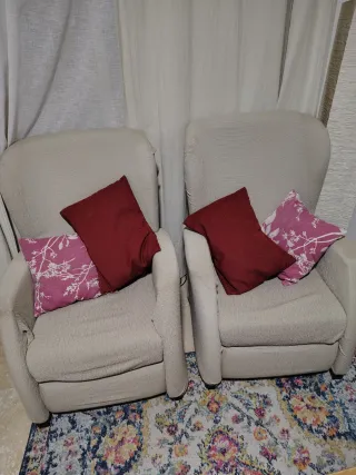 2 x Poltrona elettrica marrone, con fodere lavabili