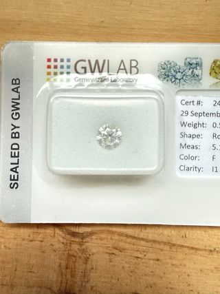 Diamante 0.55ct Certificado GWLAB Round Brilliant