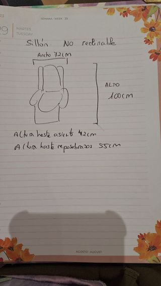 Sillón azul con estampado tartán