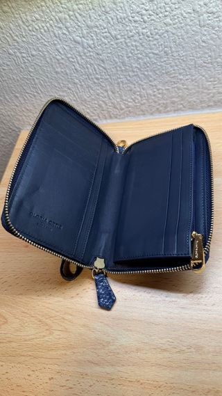 Cartera Gloria Ortiz azul efecto piel serpiente