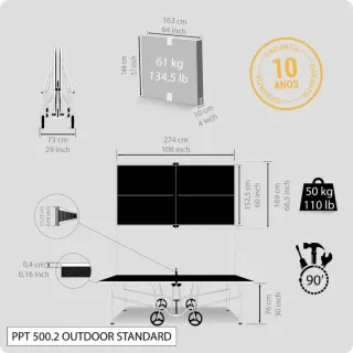 Mesa de Ping Pong 730 Outdoor Standard