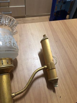 Aplique antiguo dorado y cristal