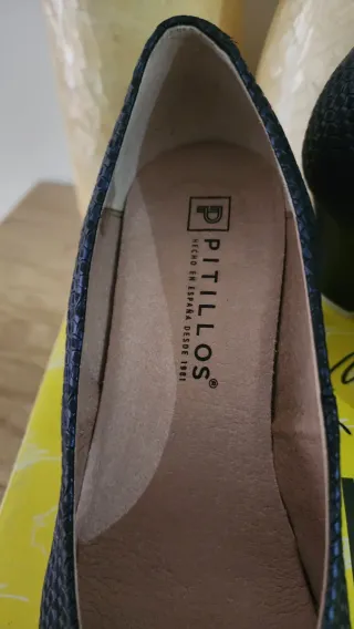 Zapatos Pitillos Piel Talla 38 Azul marino