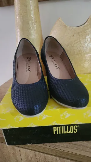 Zapatos Pitillos Piel Talla 38 Azul marino