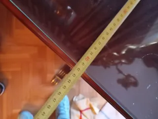 Mesa plegable madera y cristal