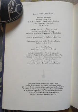 1* edición. Fuga sin fin. Joseph Roth.