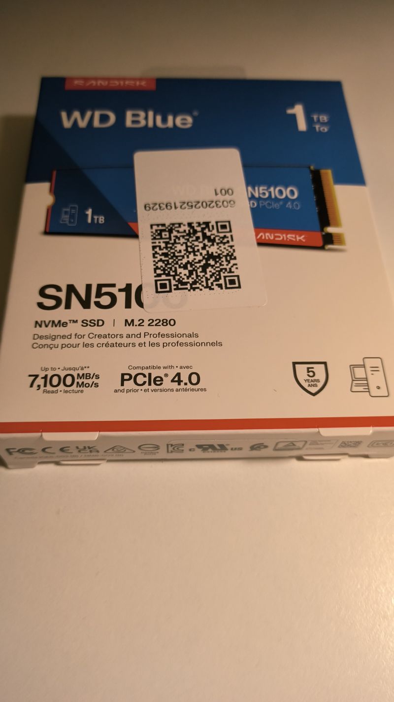 WD Blue SN5100 NVMe 1TB SSD Nuevo sin abrir afbeelding 3