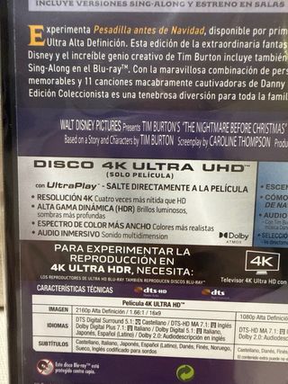 Pesadilla Antes de Navidad Blu-ray 4K Precintado
