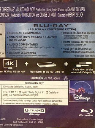 Pesadilla Antes de Navidad Blu-ray 4K Precintado