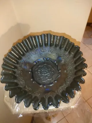 Ciotola Fenton in vetro blu