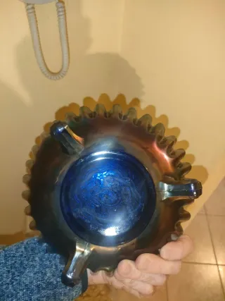 Ciotola Fenton in vetro blu