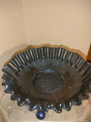 Ciotola Fenton in vetro blu