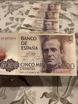 Billetes 5000 pesetas (7 unidades) 1979