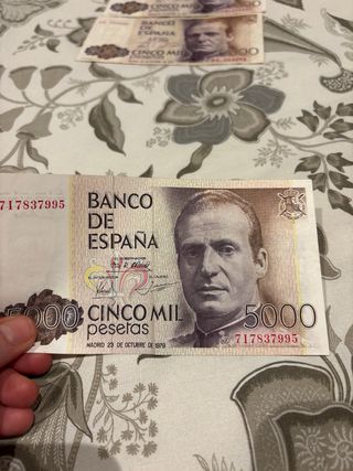 Billetes 5000 pesetas (7 unidades) 1979