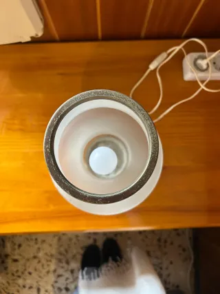 Lámpara de mesa cristal y metal