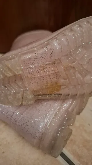 Stivaletti pioggia bambina glitter rosa