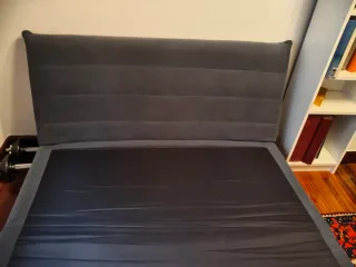 Sofá cama 2 plazas gris tela