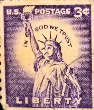 Sello U.S. Postage 3¢ Liberty Estatua