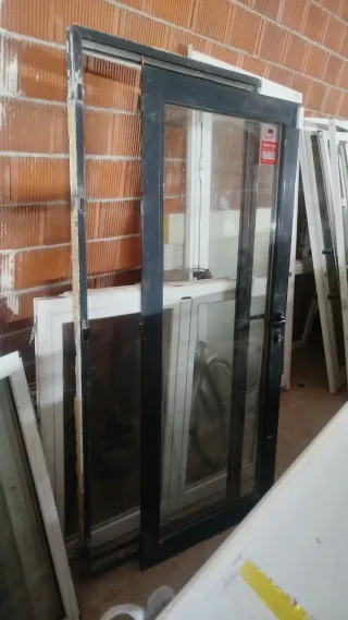 Puerta Cristal Climalit marco Aluminio 86x203