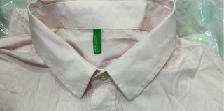 Camisa Benetton Hombre Manga Larga Rosa