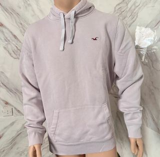 Sudadera Hollister XL Morada Logo Pájaro