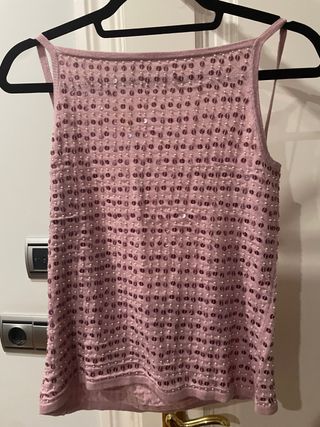 Top Hoss Intropia lentejuelas rosa Talla M