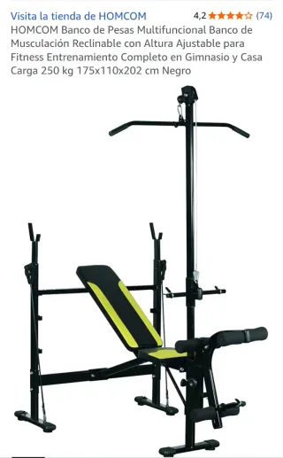 Banco de pesas HOMCOM multifuncional