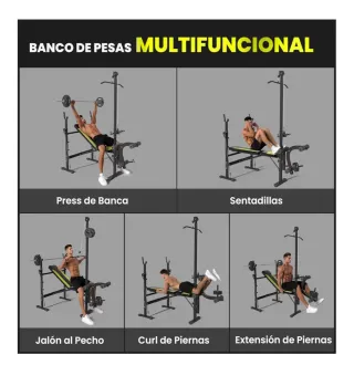 Banco de pesas HOMCOM multifuncional