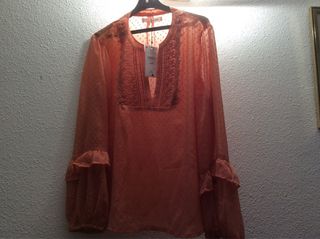 Blusa Sfera Naranja Manga Larga