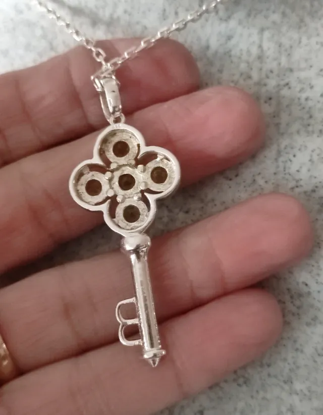 Colgante Adoratrices Plata Llave plata circonitas