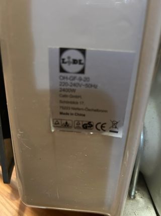 Radiador Eléctrico Lidl OH-GF-9-20