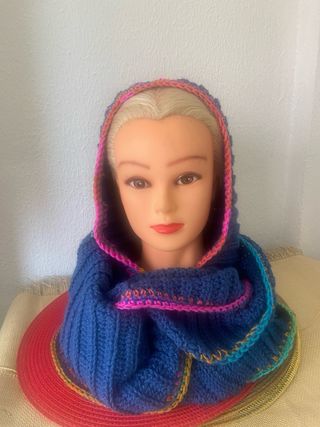 Capucha bufanda dos vueltas multicolor