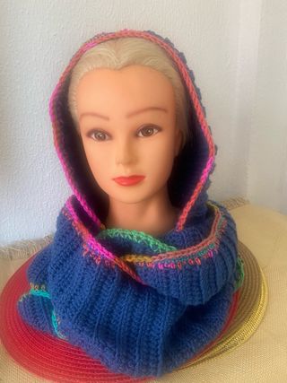 Capucha bufanda dos vueltas multicolor