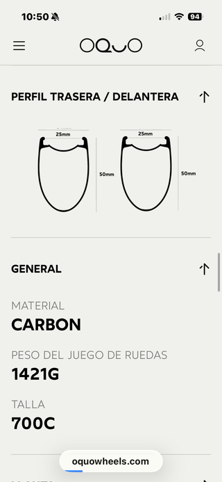 Rodas Oquo Carbon RP50 LTD -50%