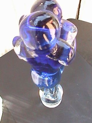 Scultura in vetro di Murano blu