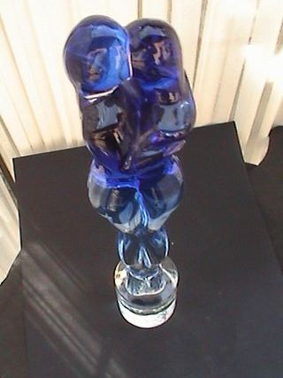Scultura in vetro di Murano blu