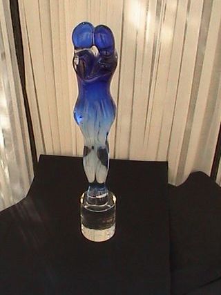 Scultura in vetro di Murano blu