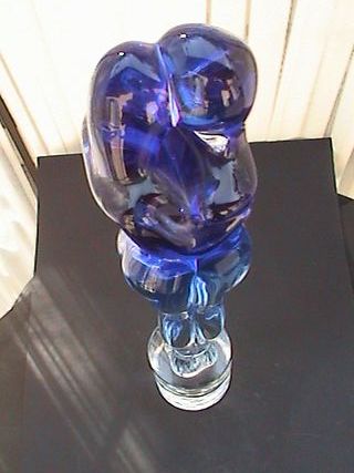 Scultura in vetro di Murano blu
