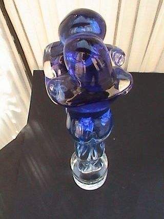 Scultura in vetro di Murano blu