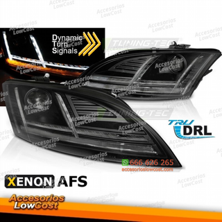 FAROS DE XENÓN LED DRL NEGRO SEQ se adapta a AUDI