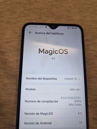 Honor 70 Lite 128GB Negro 80€