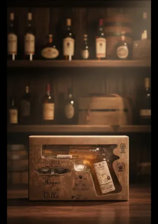 Bottiglia di vetro Tequila Hijos de Villa